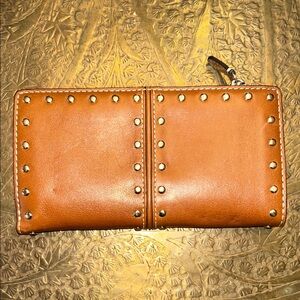 Authentic Vintage Michael Kors Astor Studded Tan Leather Wallet